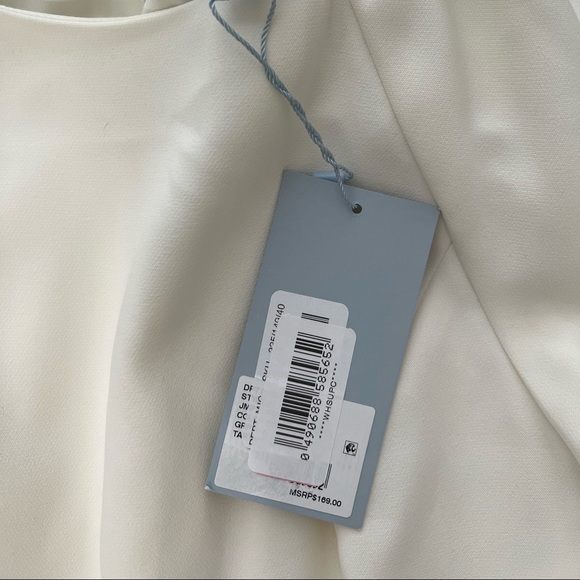 NWT Antonio Melani jumpsuit Size 2 Ivory with black bow detail - Picture 7 of 8